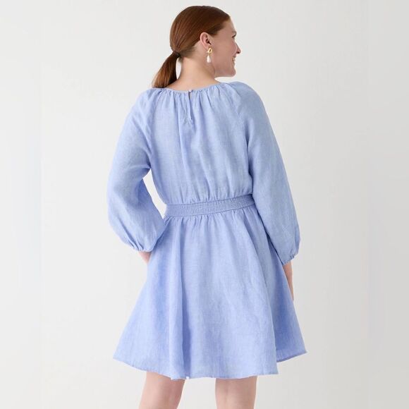 J Crew Palermo Linen Smock Waist Dress NWT - Picture 4 of 12